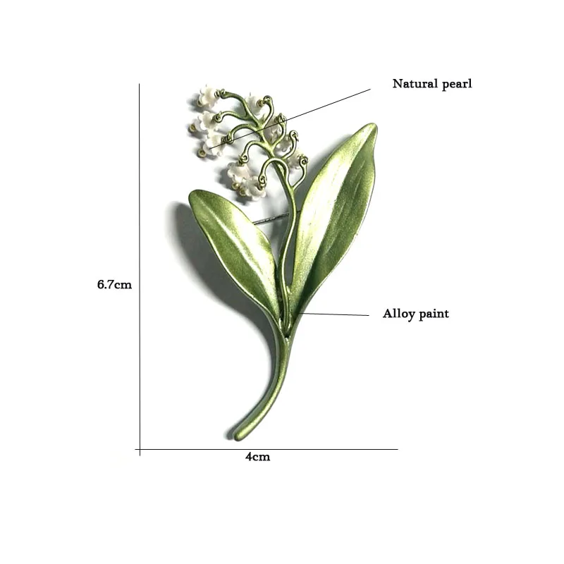 CSxjd натуральный жемчуг Зеленая краска долина Лилия долины цветок брошь винтажные броши на булавке женский костюм или шарф аксессуары