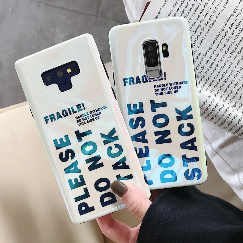 

Simple English Pattern Phone Case for Samsung Galaxy s8/s9+/note8/note9 Fashion Pattern soft Protective Blue-ray Back Case Cover