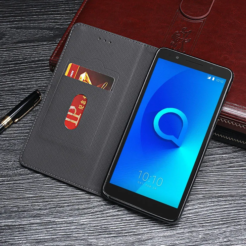 Кожаный защитный чехол книжка iTien в стиле ретро для Alcatel 3C 5026D 2AALWEI из ТПУ силикона