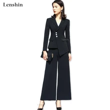 Lenshin 2 Pieces Set Formal Pant Suit with Pocket