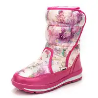 Children boots high quality waterproof girls snow boots warm plush winter shoes platform non-slip princess boots