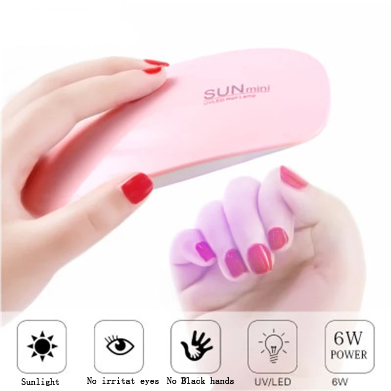 

Nail Dryer LED Lamp Quick Dry Nail Gel Manicure Varnish Curing Portable Mini 6W USB Charge 45s 60s Timer Household Nail Art Tool