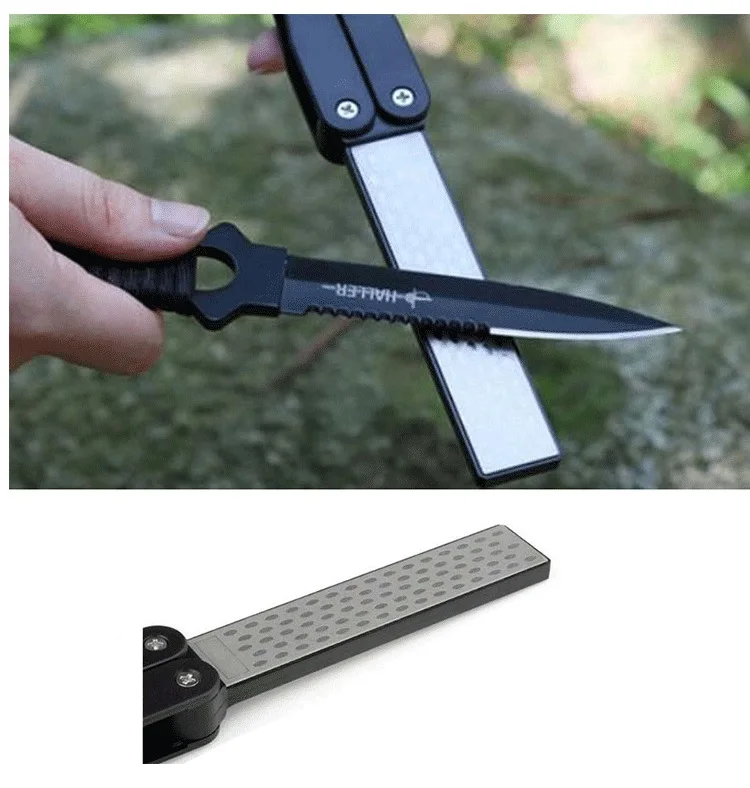

ALLSOME Outdoor Knife Sharpening Stone Double Sided Folded Pocket Sharpener Diamond Knife Sharpening Stone Grit 400# 600# HT032