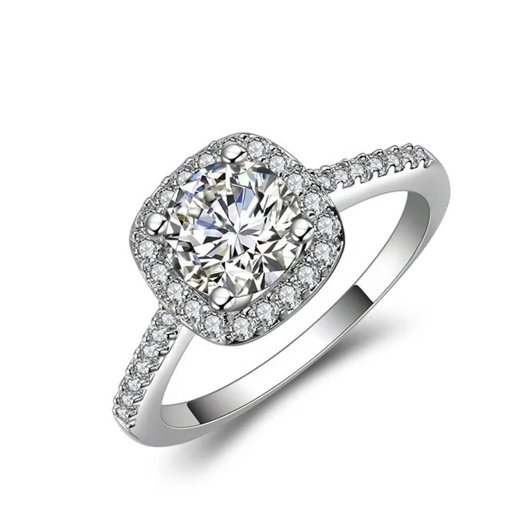 Прямая поставка, кольца из кубического циркония для женщин, обручальные кольца, модные ювелирные изделия - Цвет основного камня: silver