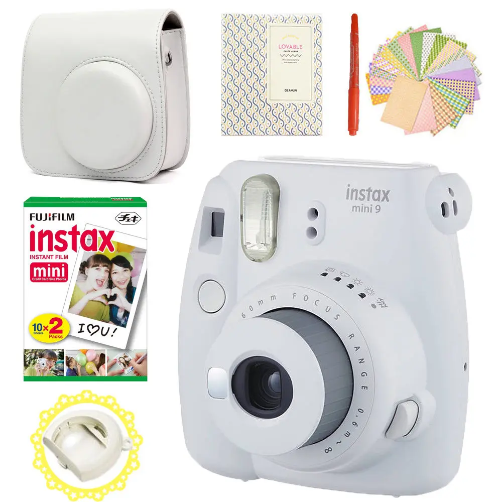 Мгновенная Камера Fujifilm Instax Mini 9 дымчато белый + 20 фотографий 8 белая пленка для