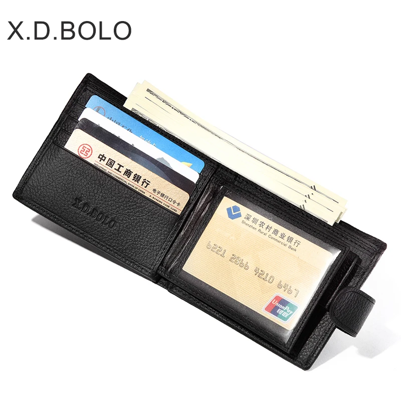 X. d. بولو الفاخرة 100% حقيقية محفظة جلدية أزياء قصيرة Bifold الرجال محفظة عارضة الرجال محافظ مع عملة جيب المحافظ الذكور