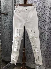 2017 Pantalones Mujer Hot Sale Pants Lulu Leggings 2017 Spring New Women’s Fashion Personality Cross Straps Slim Pencil Female
