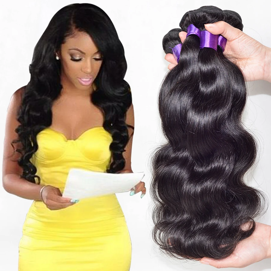 7A Peruvian Virgin Hair Body Wave 4 Bundles Peruvian Body Wave Virgin Hair Best Body Peruvian Hair Bundles Human Hair Extensions