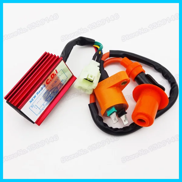 Ignition Coil &amp Racing 6 Pin CDI Box For GY6 50cc 125cc 150cc Moped Scooter Motocross Motorbike ATV Go Kart | Автомобили и