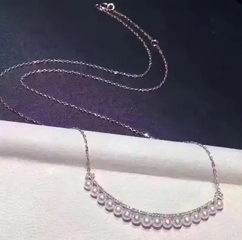 

free shipping >>>>noble jewelry 4mm Freshwater pearl 925liver pendant necklace 45cm