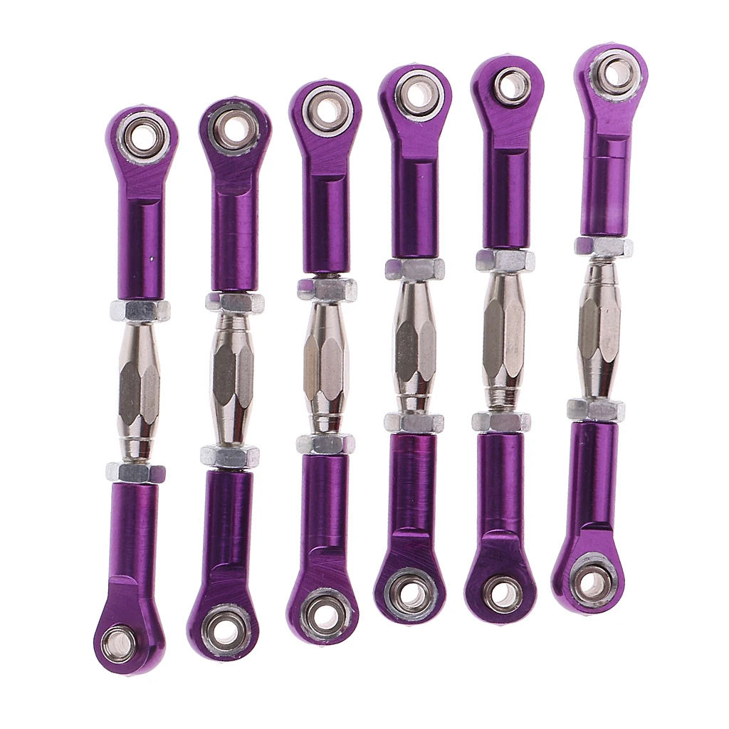 6Pairs Metal Front Rear Link Rods Linkage Turnbuckle 166617 166017 106017 for Redcat HSP RC Truck