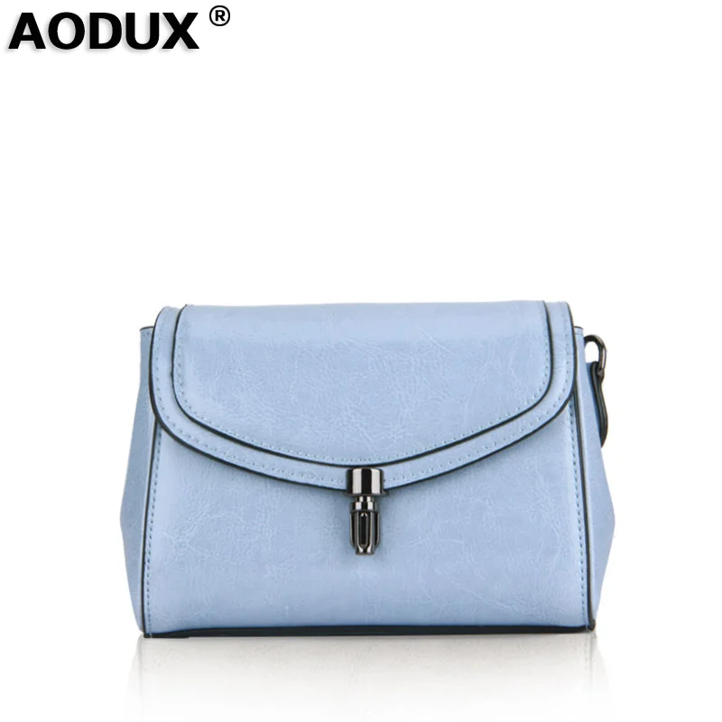 

AODUX 2018 Spring 10 Colors Fashion Designer Genuine Leather Women Small Shoulder Bag Tote Handbag Ladies Messenger Bags Purse