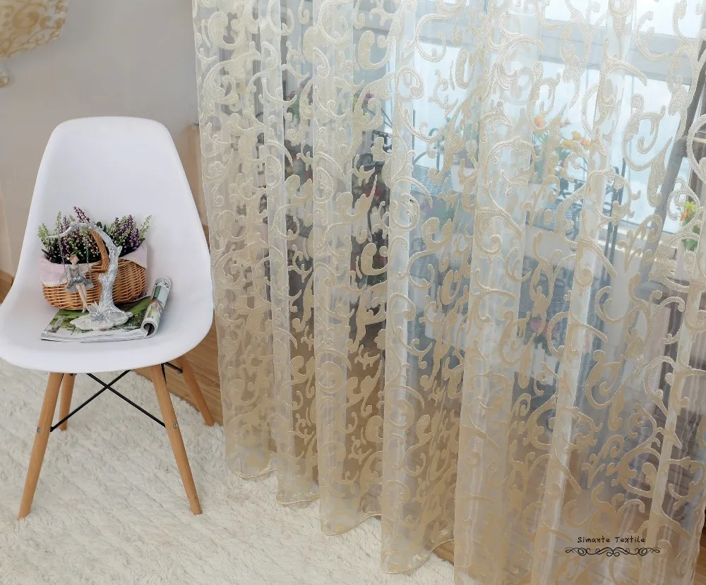 NAPEARL деревенский цветочный дизайн вуаль прозрачная ткань для штор Тюль ткани кружева шторы