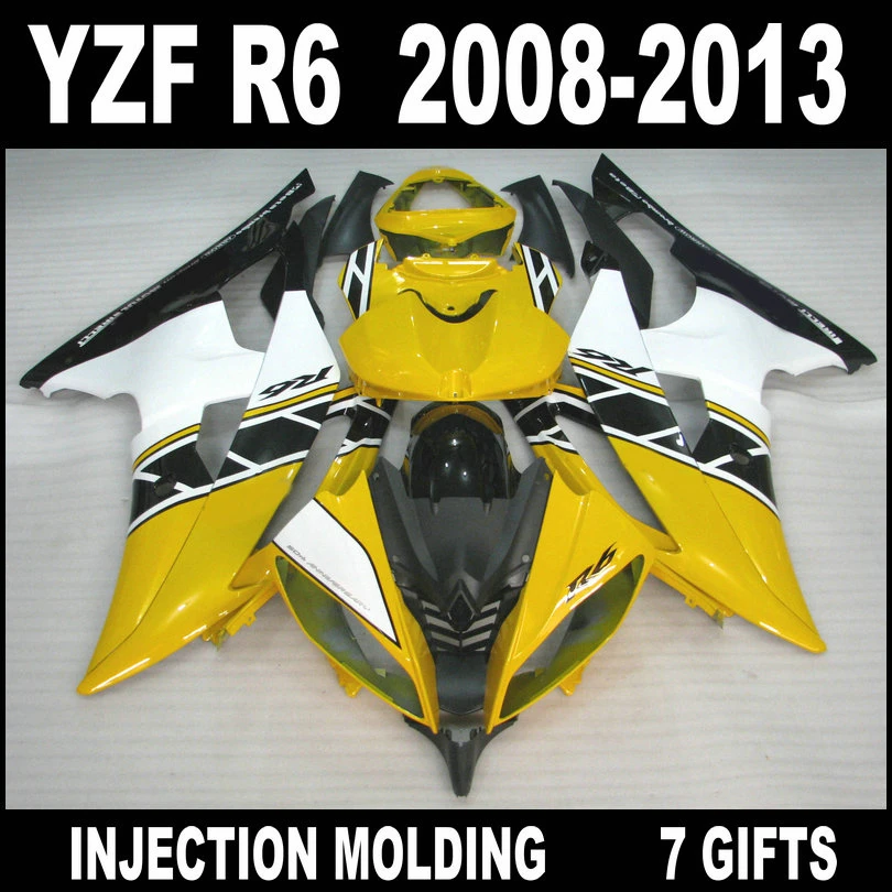 

Hot sale Injection mold for 2008 2009 - 2013 YAMAHA R6 yellow white black fairings 08 09 10 11 12 13 YZF R6 fairing set TGU85