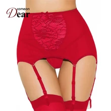 Comeondear Подвязки Пояс Высокая талия прозрачные размера плюс Подвязки Пояс для чулок красный белый черный цвет белье чулок B5140