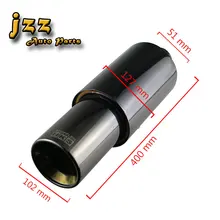 JZZ universal car muffler tip 51mm in black blue purple exhaust pipe high quality stainless steel silencer with double wall out цена JZZ universal car muffler tip 51mm in black blue purple exhaust pipe high quality stainless steel silencer with double wall out цены онлайн