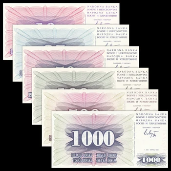 

Bosnia & Herzegovina Set 6 PCS, (10,25,50,100,500,1000 Dinara), UNC, NEW Collection, Genuine Original Real