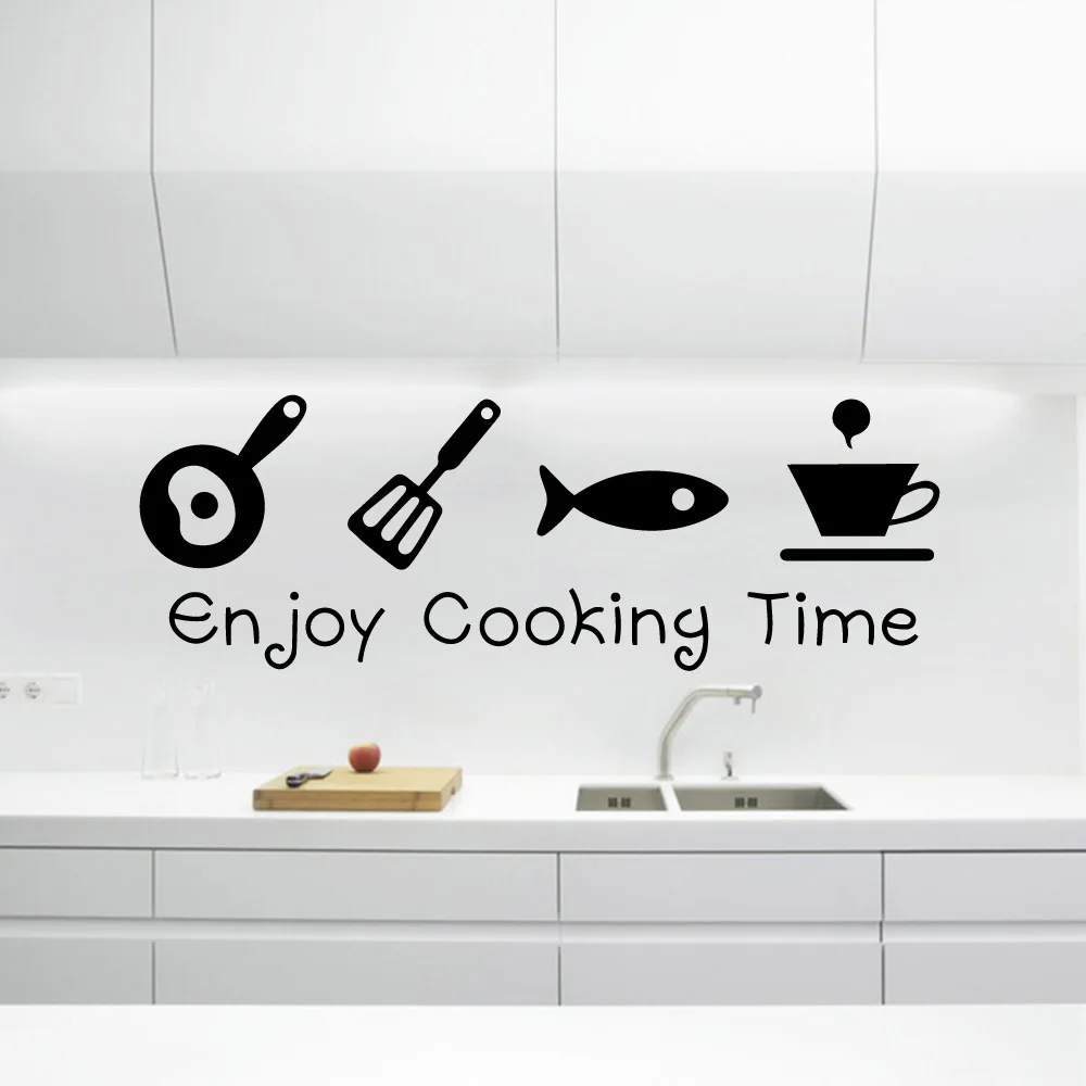 Art Quotes Kitchen Wall Stickers Vinyl Waterproof Decal Coffee Sticker For cooking house Decoration Mural wallstickers wallpaper