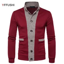 YFFUSHI 2017 New Sweater Men Spring Autumn Single Breasted Cardigan Men Stand Collar Sweaters Casual Style Fashion Design