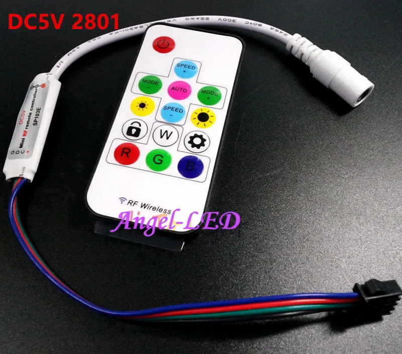 Sp103e DC5V WS2812B DC12V 2811 ws2801mini цифровой rgb Светодиодные ленты контроллер 14key rf Беспроводной удаленные 2048 Пиксели светодиодные полосы пикселей