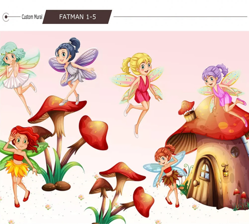 Пользовательские фото обои мультфильм лес цветок фея Обои фреска детская комната тема Ресторан обои