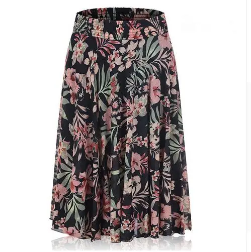 

2019 Women Summer Elegant Vintage Skirt Beach Floral Prints Skirt Low Waist Casual Party Beach Fitted Long Skirt