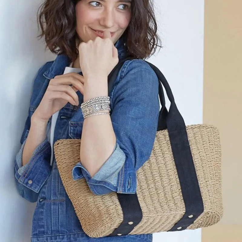 

2018 Sale Casual Tote Bolsos Mujer Bolsas Feminina Women's Summer Freshman Handbag Hot Bag Weave Beach Simple Girls Shoulder