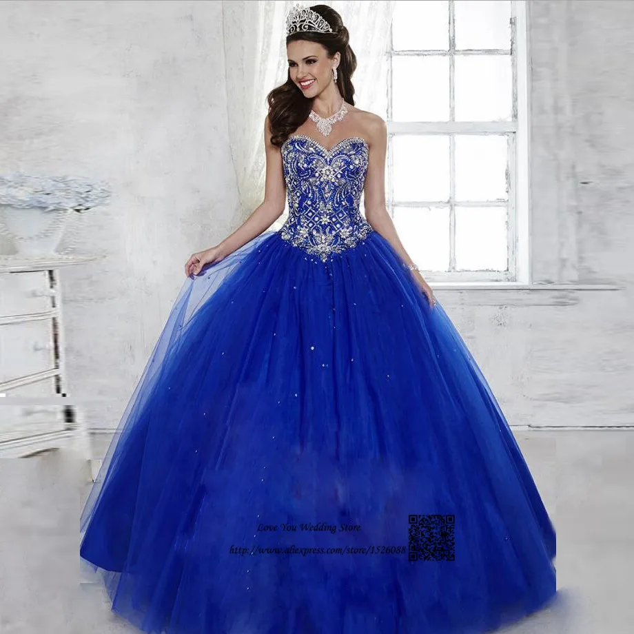 vestidos de 15 años royal blue