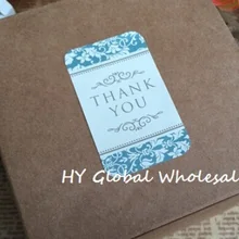 300 шт/партия Винтажный свежий цветок "спасибо" серии крафт бумажный стикер/DIY Примечание подарочные этикетки/