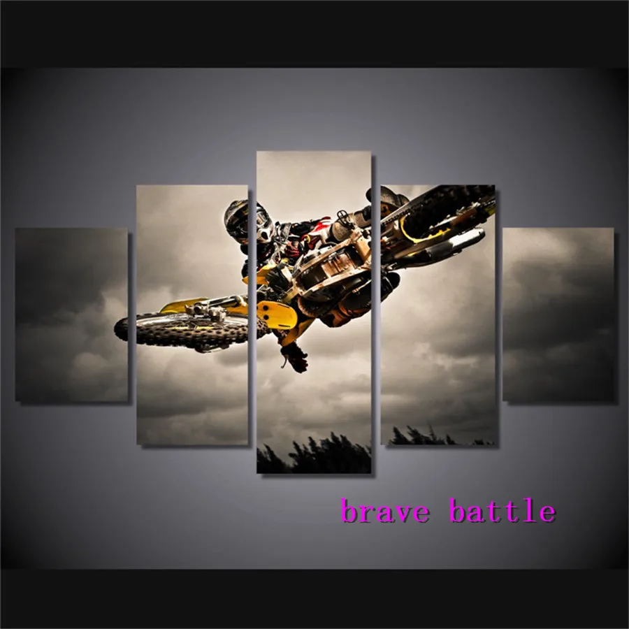 Motocross Riders Canvas Painting Living Room Home Decor Modern Mural