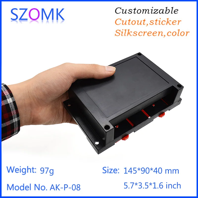 

10 pieces diy electronic shell case abs control enclosure plastic housing project enclosure din rail box 145*90*40mm