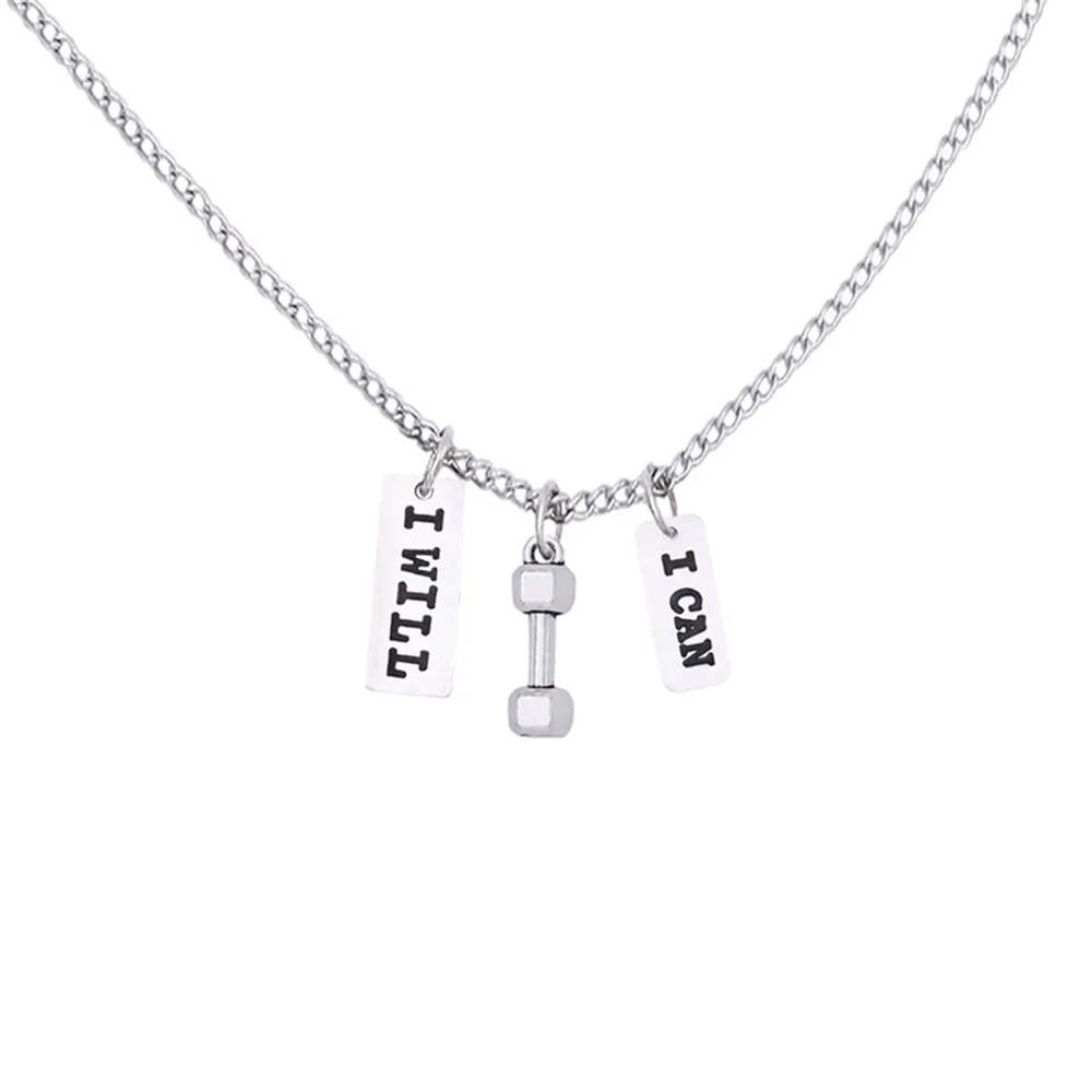 Crossfit I Can I Will Fitness Inspire Gym Bodybuilding Sports Jewelry