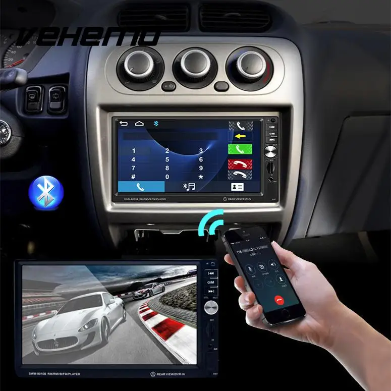 

Vehemo Bluetooth AUX MP5 Player Car MP5 with Rearview Camera HD Premium 7 Inches Audio Video Player