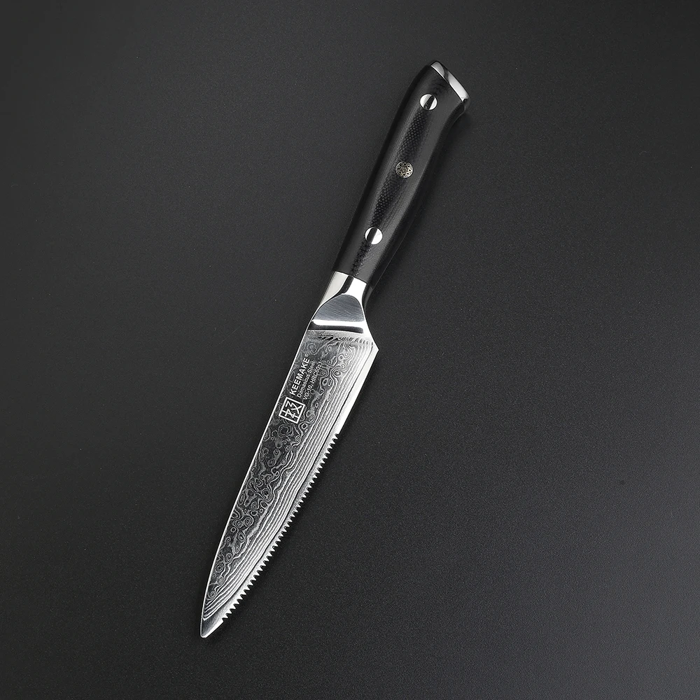 KEEMAKE 6 шт. набор кухонных ножей " дюймов нож шеф-повара для стейка японский Дамаск VG10 сталь бритва острый G10 Ручка режущие инструменты