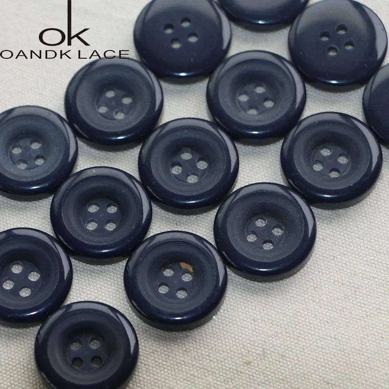 

18MM 30PCS black buttons round matte resin buttons double-sided button coat button windbreaker button