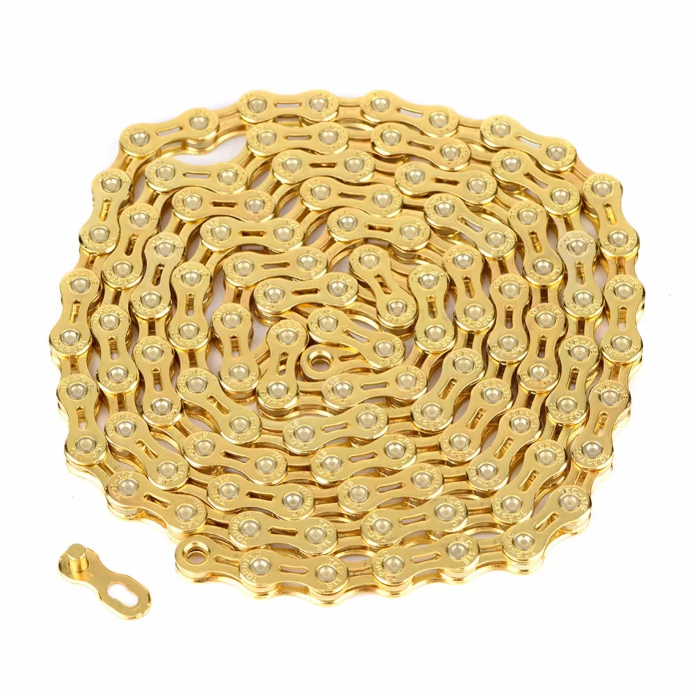 Sale Ultralight Hollow Golden Chain 116 Links Replacement Parts for Fixed Gear Road Bike Mountain Bicycle 1 Sale Ultralight Hollow Golden Chain 116 Links Replacement Parts for Fixed Gear Road Bike Mountain Bicycle 1