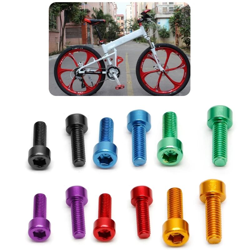 

1 Pair Bike Water Bottle Cage Bolts M5 Aluminium Alloy Hex Socket Tapping Screws