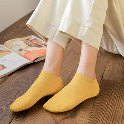 Взрывные модели женские носки-башмачки женские цветные хлопковые японские однотонные носки в духе колледжа невидимые носки с закрытым