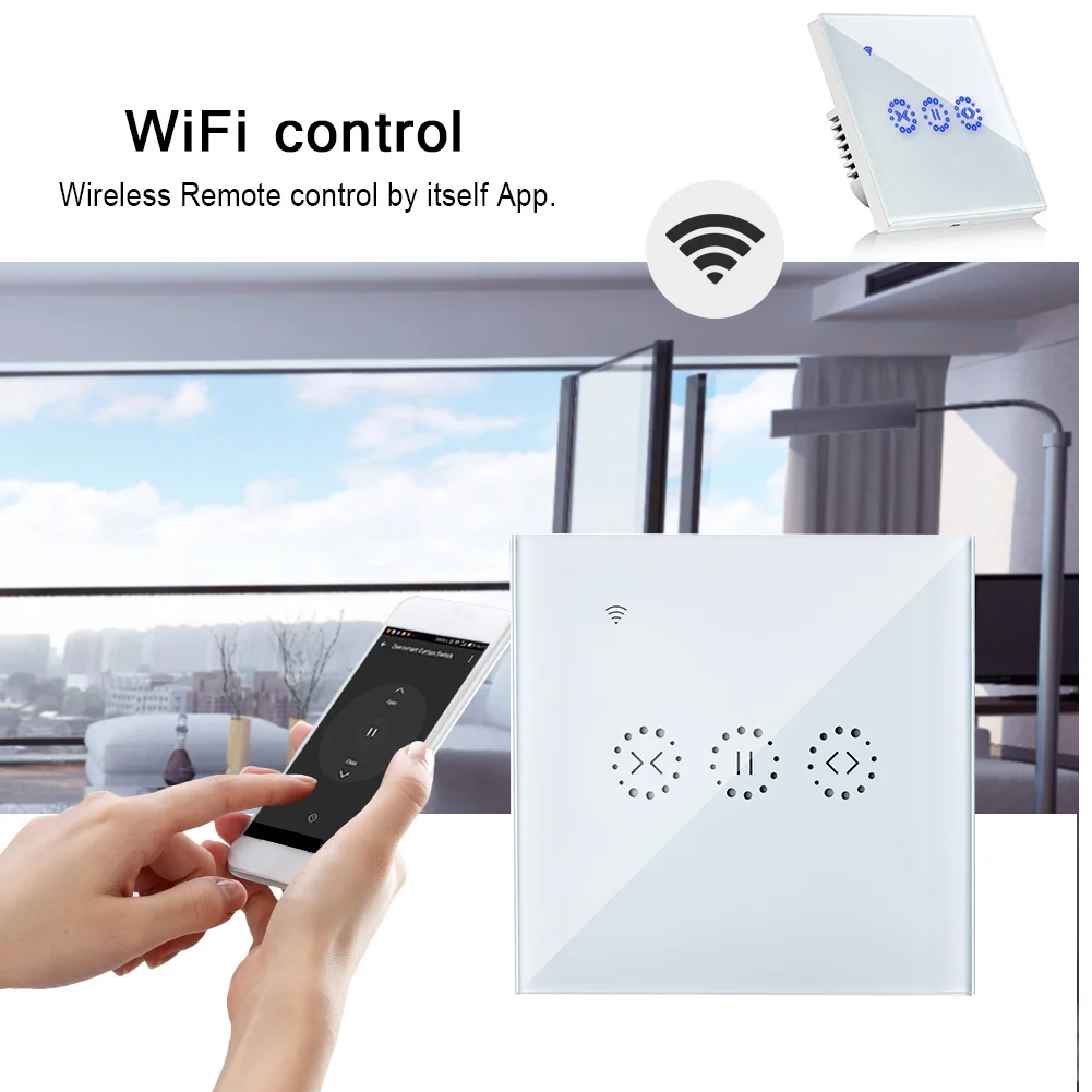Wi Fi умная штора переключатель стекло панель беспроводной приложение дистанционное управление голосом для Alexa Amazon эхо Google дома