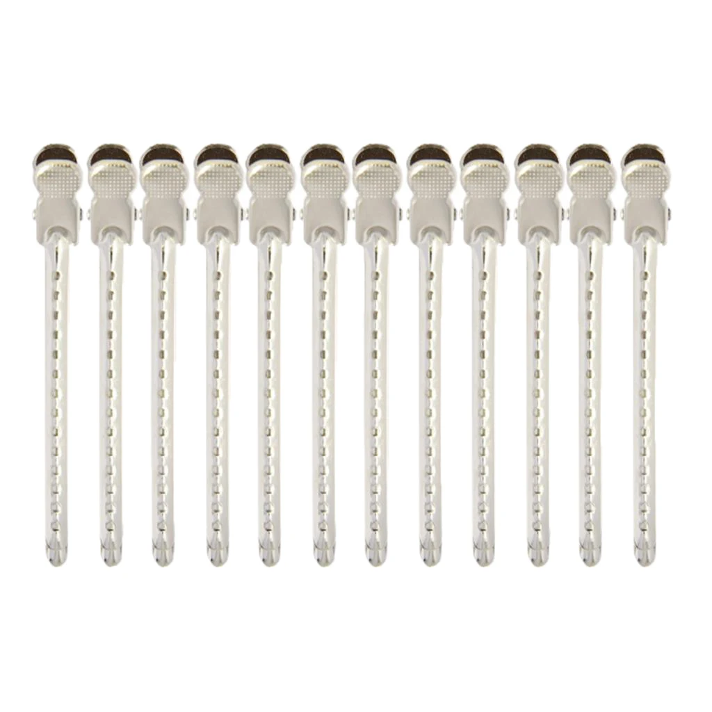 12pcs Steel Hair Sectioning Clip Clamp Claw Salon Hairdressing Grip