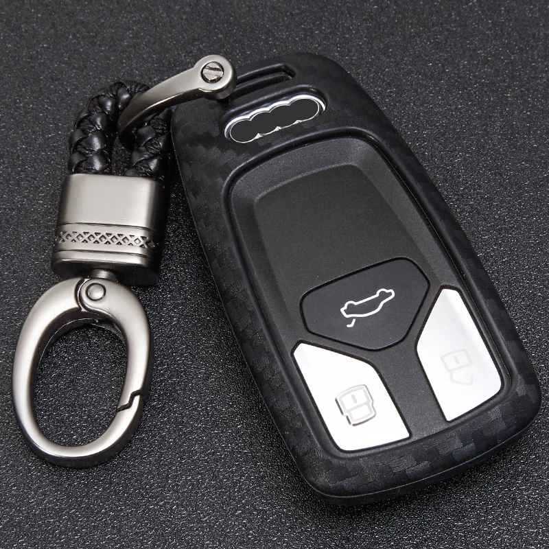 Чехол для автомобильного ключа с узором из углеродного волокна держатель Audi A4 B9 Q5