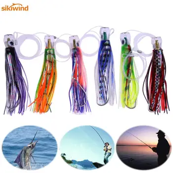 

6pcs Marlin Tuna Trolling Lures with Mesh Bag Resin Head Trolling Skirts Lure Big Game Trolling Fishing Bait Pesca Iscas Tackle