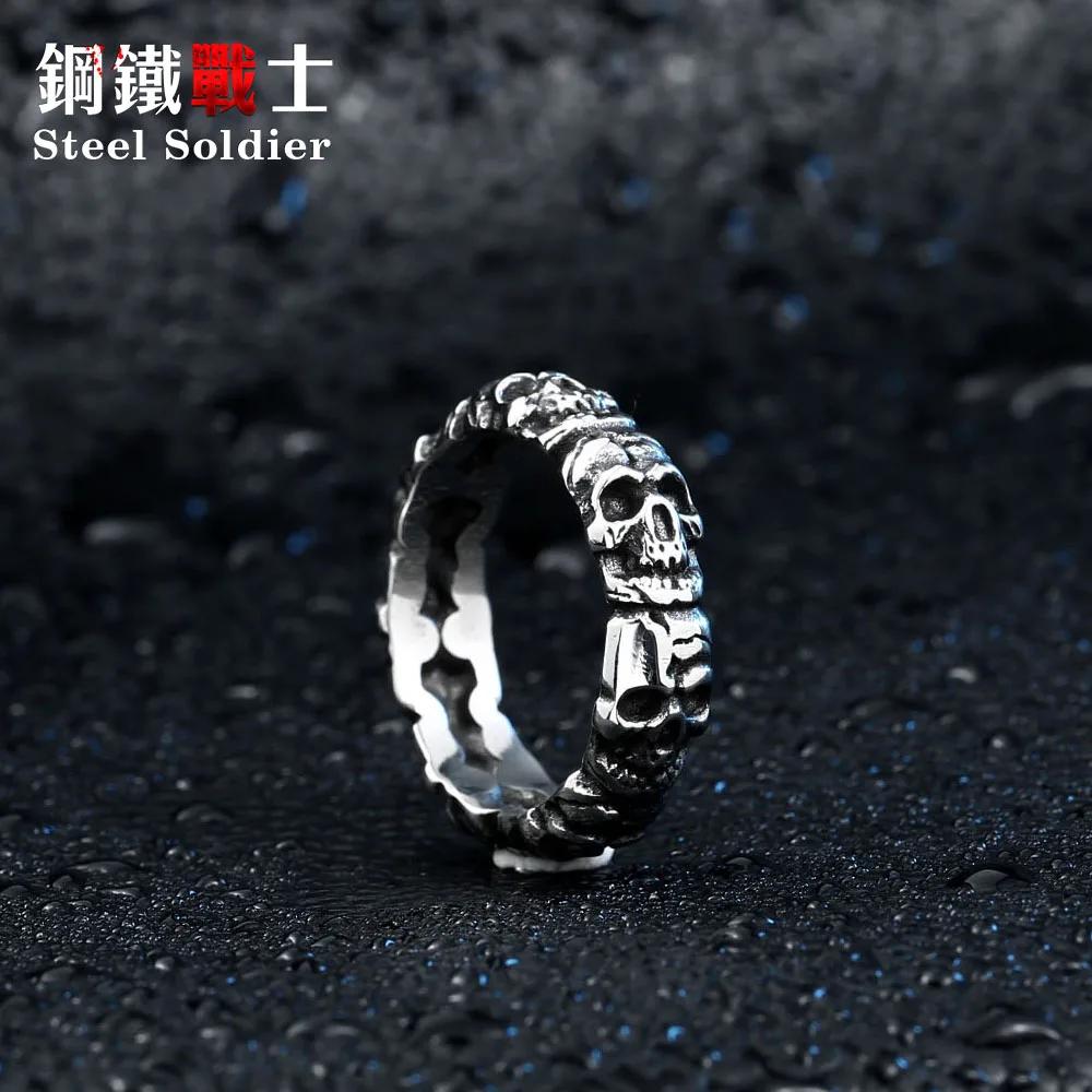 Мужское кольцо с черепом из нержавеющей стали в стиле панк|skull rings for men|skull ringring |