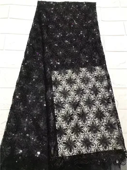 

african lace fabric 2019 high quality lace,embroidery sequin lace fabric tissu africain guipure for party dress C12