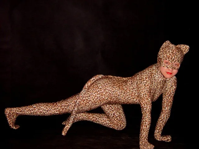 Лайкра спандекс полный тело коричневый леопард зентай костюм костюмы для женщин