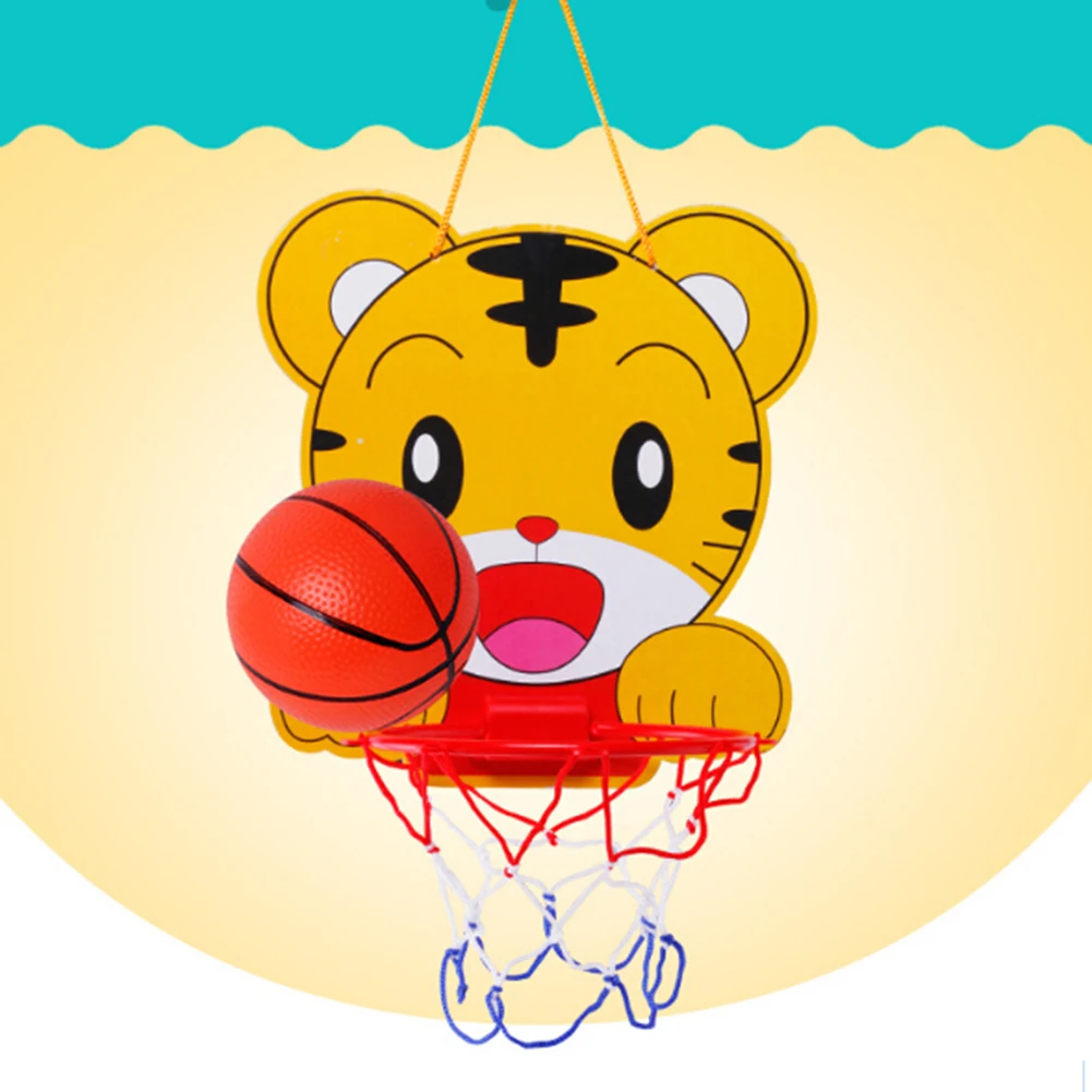 Регулируемое подвесное баскетбольное кольцо для нетбола, лягушка, тигр, мини-игра для детей, забавная интерактивная игра для занятий спортом на открытом воздухе
