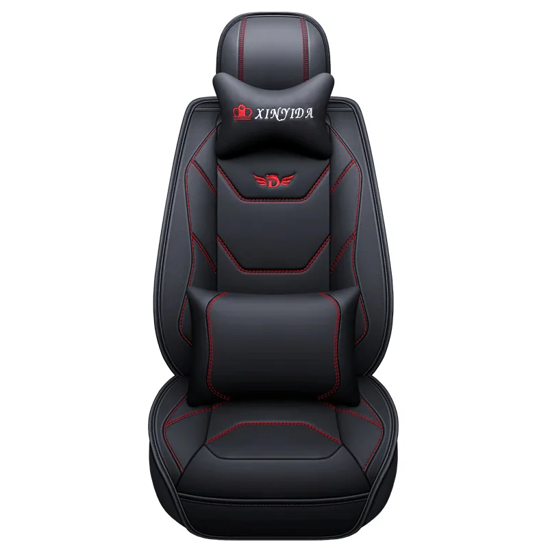  Leather Car Seat Cover Auto Seat Cushion Interior Accessories Universal Size Front Seats Covers Car