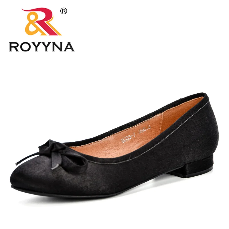 

ROYYNA New Designer 2019 Spring Autumn Women's Pumps Lower Heels Women Shoes Round Toe Hoof Heels Feminimo Dress Shoes D033-7