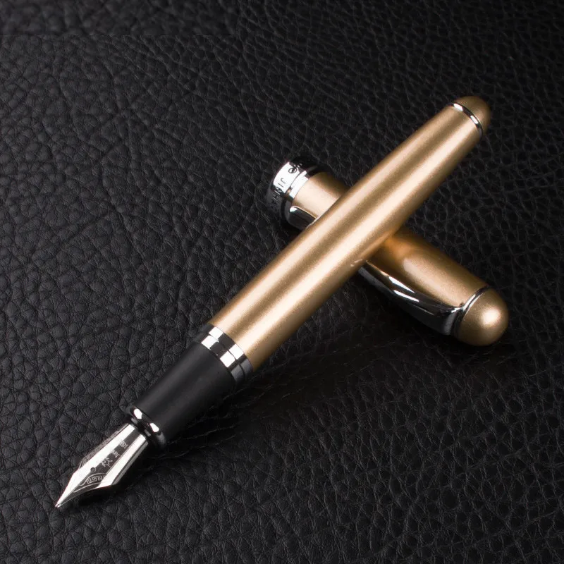 

NOBLE JINHAO 750 COPPER AND SILVER 18KGP MEDIUM BROAD NIB FOUNTAIN PEN THICK