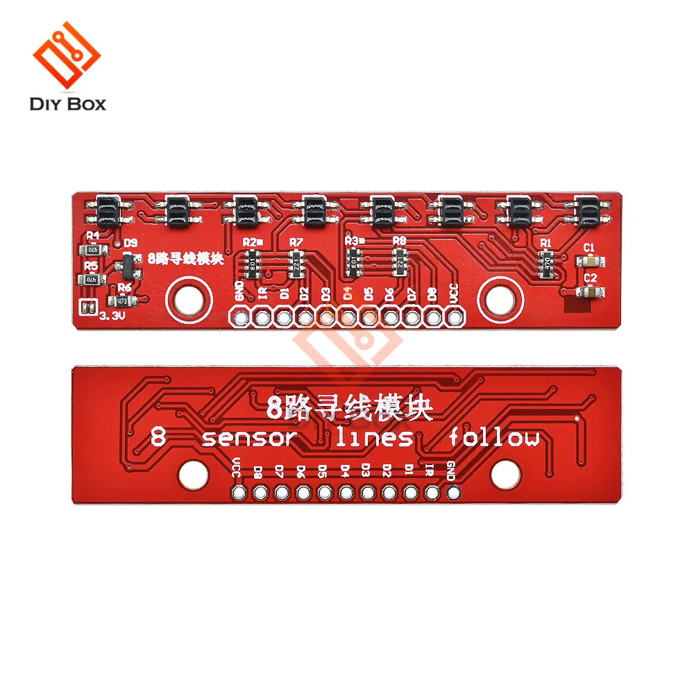 8 канальный ИК-модуль датчика слежения 8 ch, инфракрасный модуль обнаружения трассировки линии DIY детектор для Arduino Smart Car